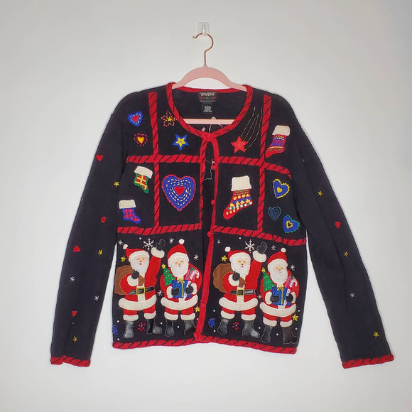 Christmas Sweater L Vintage Holiday - Picture 2 of 5